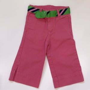 RALPH LAUREN Pink Chino Pant Ribbon Belt 12-18 mo
